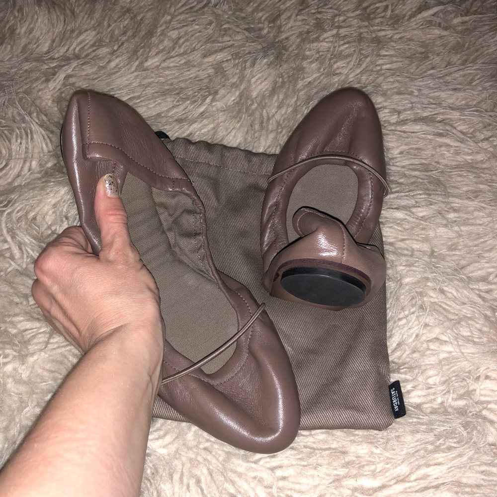 Kate Spade Saturday roll up leather ballet flats